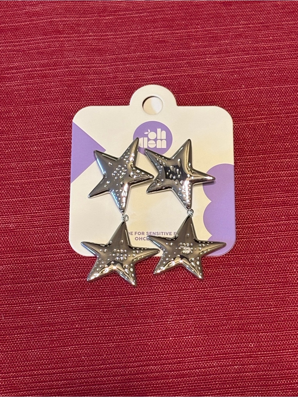 Oh Clem Silver Star Drop Earrings